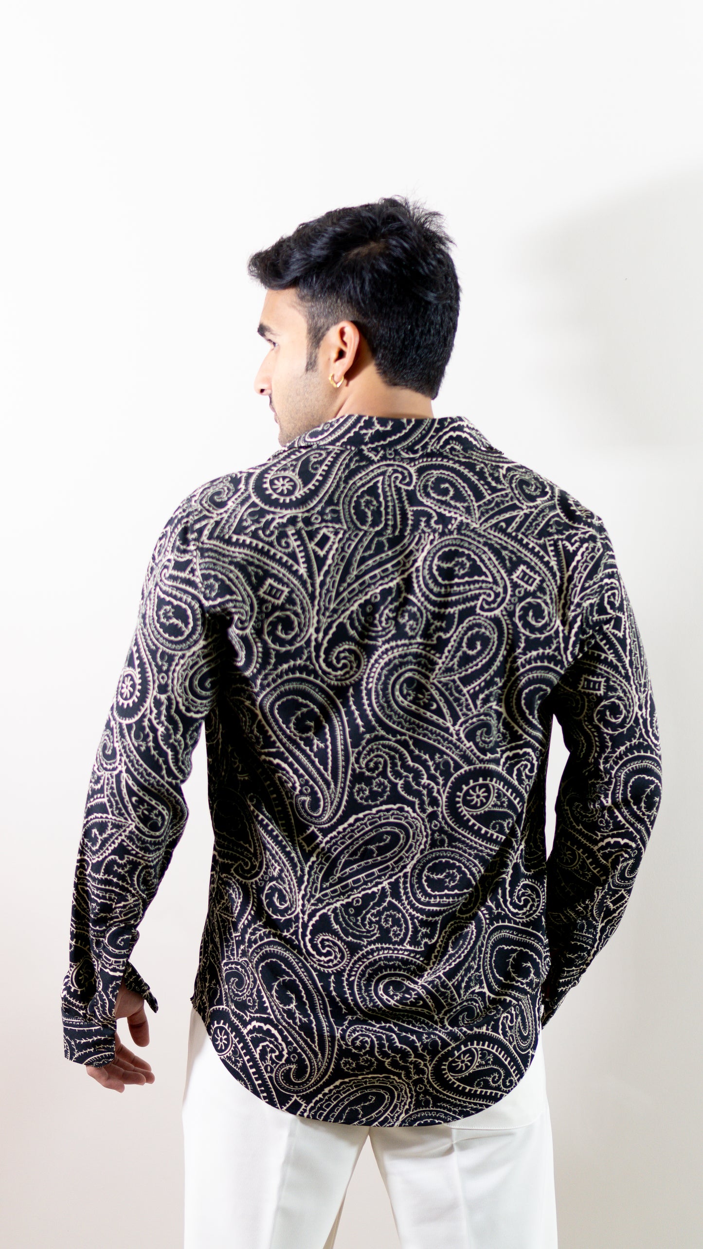 Paisley Printed Black Shirt