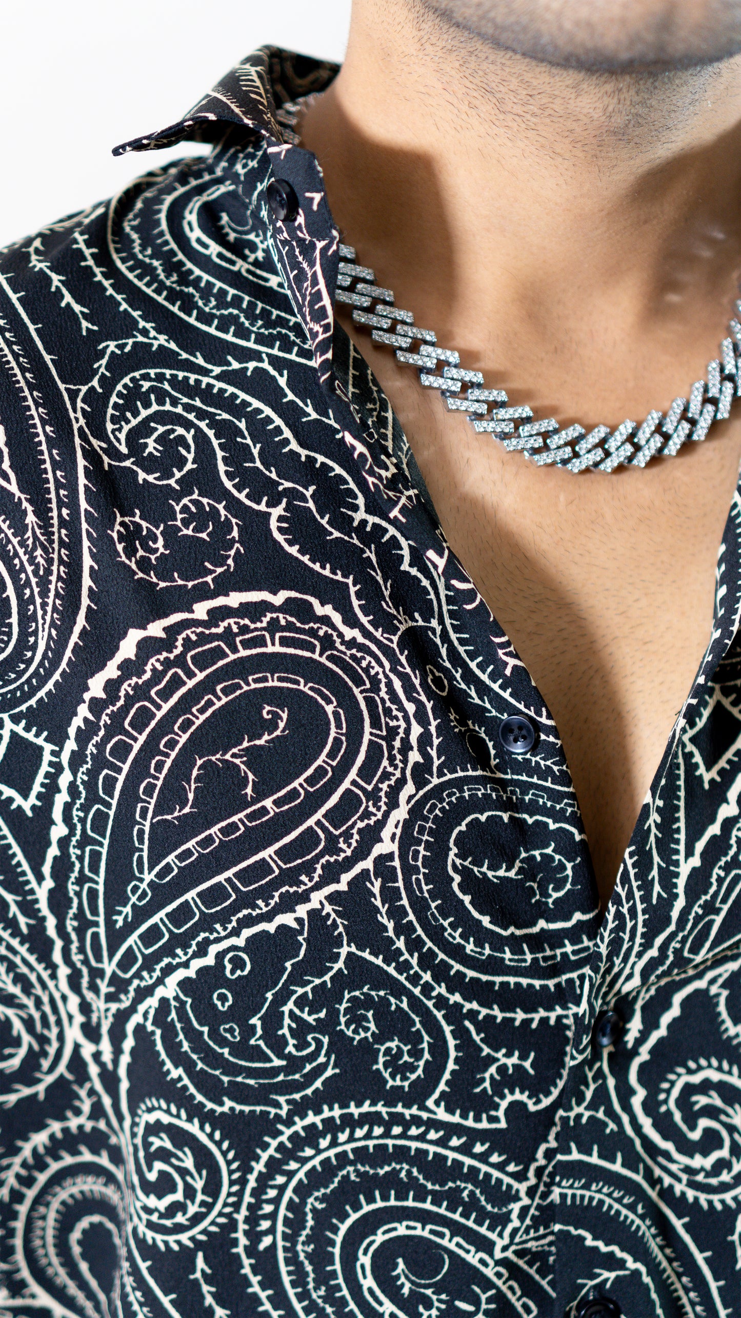 Paisley Printed Black Shirt