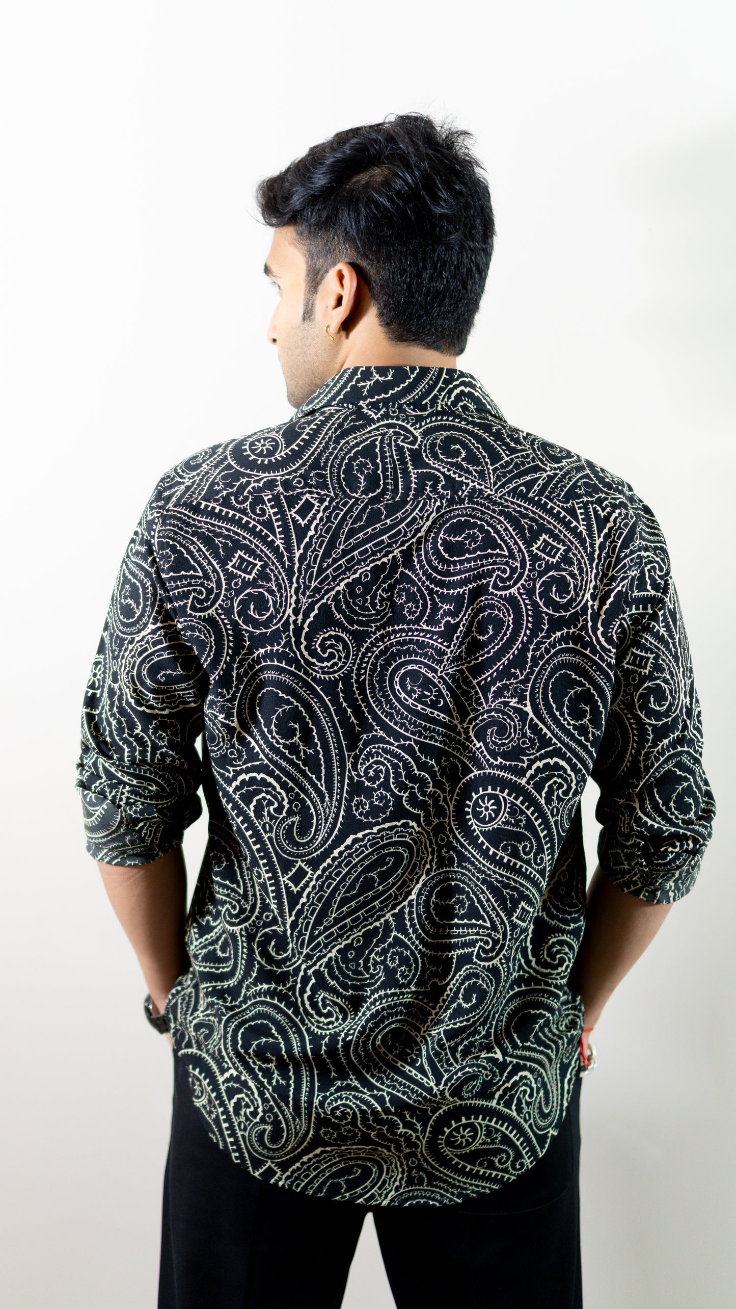 Paisley Printed Black Shirt
